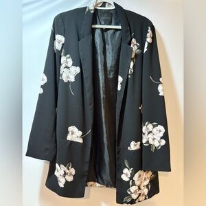 Dynamite Black Floral Women's Blazer